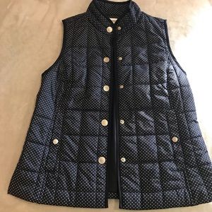 Croft & Barrow Navy Blue with White Dots Vest
